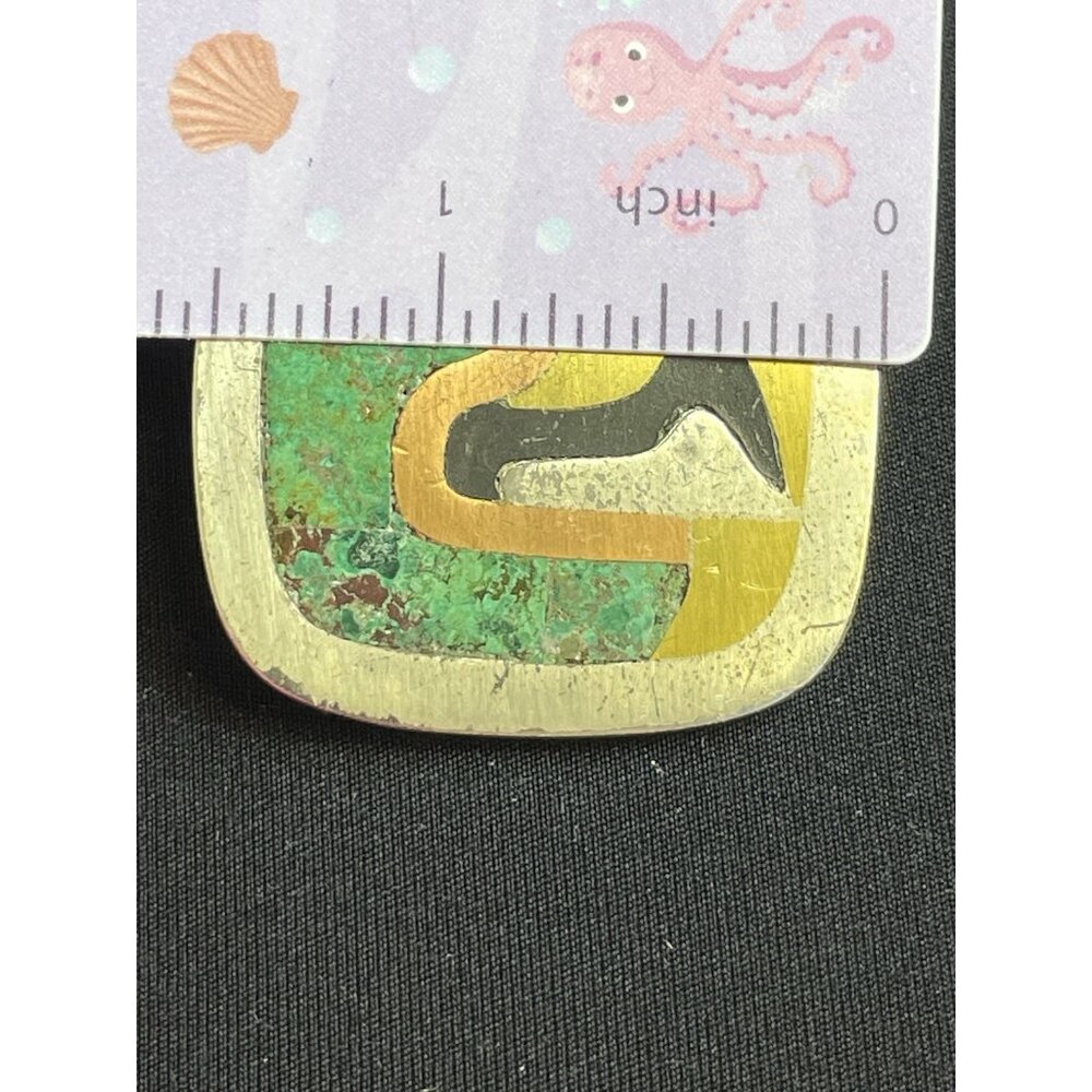 Los Castillo Sterling Silver Mixed Metals Parrot Pendant Brooch Signed 63 - Picture 8 of 14